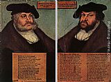Frederick Canvas Paintings - Portraits of Johann I and Frederick III the wise, Electors of Saxony